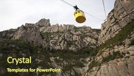  Presentation with choir - PPT theme with choir - cable car ride to montserrat background and a tawny brown colored foreground