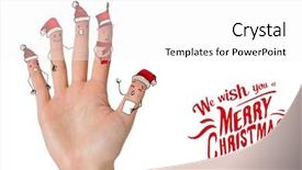  Presentation with christmas kids clipart - Presentation design featuring choir - christmas caroler fingers against christmas background and a white colored foreground