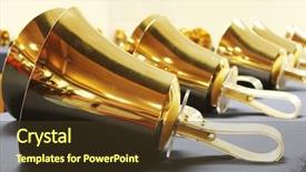  Presentation with play - Audience pleasing PPT layouts consisting of choir - handbells ready to play backdrop and a tawny brown colored foreground