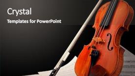  Presentation with musical instrument - Beautiful presentation theme featuring choir - musical instrument violin and notes backdrop and a dark gray colored foreground