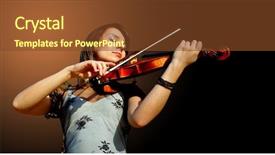  Presentation with choir - Colorful slide set enhanced with choir - musician playing violin backdrop and a tawny brown colored foreground