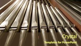  Presentation with pipes - Audience pleasing presentation theme consisting of choir - organ pipes inside a church backdrop and a tawny brown colored foreground