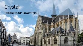  Presentation with peter - Amazing slide deck having choir - saint peter's church in leuven backdrop and a light blue colored foreground