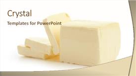  Presentation with butter - Beautiful PPT layouts featuring cholesterol - tasty fresh butter on white backdrop and a cream colored foreground