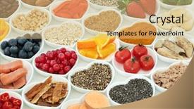  Presentation with healthy lifestyle - Presentation enhanced with cholesterol medicine - healthy lifestyle super food concept background and a coral colored foreground