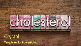  Presentation with abstract health - Amazing PPT theme having cholesterol-word-abstract-in-vintage backdrop and a tawny brown colored foreground