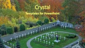  Presentation with fall colors - Presentation theme consisting of chomage - graveyard with white crosses surrounded background and a tawny brown colored foreground