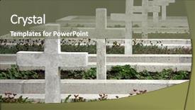  Presentation with concrete pouring during commercial concreting - Audience pleasing slide set consisting of chomage - military cemetery with concrete white backdrop and a  colored foreground