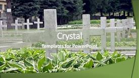  Presentation with grungy white concrete wall - Cool new PPT theme with chomage - military cemetery with concrete white backdrop and a  colored foreground