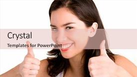  Presentation with thumbs up - Amazing presentation theme having chomage - thumbs up backdrop and a lemonade colored foreground