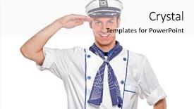  Presentation with patriotic saluting - PPT theme having chomage - young sailor saluting isolated background and a white colored foreground
