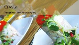  Presentation with creation - Slide set with chomp - chef's artistic creation and presentation background and a gold colored foreground