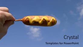  Presentation with corn dog - Cool new presentation theme with chomp - corn dog in the sky backdrop and a teal colored foreground