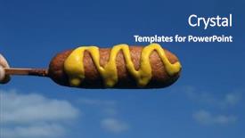  Presentation with corn dog - PPT layouts having chomp - corn dog in the sky background and a ocean colored foreground