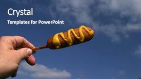  Presentation with corn dog - Presentation theme with chomp - corn dog in the sky background and a ocean colored foreground