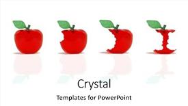  Presentation with for food chemistry of apples - Presentation theme with chomp - set of apples from whole background and a white colored foreground