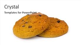  Presentation with chocolate chip cookies - Cool new presentation design with chomp - two oatmeal chocolate chip cookies backdrop and a white colored foreground