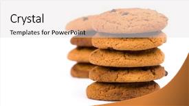 Presentation with chocolate chip cookies - Colorful PPT layouts enhanced with chomp - two stacks of oatmeal chocolate backdrop and a sky blue colored foreground