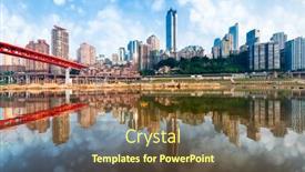  Presentation with china - Presentation design consisting of chongqing-china-cityscape background and a tawny brown colored foreground