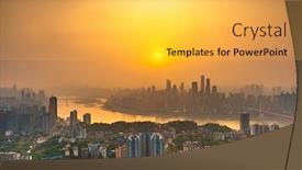  Presentation with china - Presentation consisting of chongqing-china-downtown-city-skyline background and a yellow colored foreground