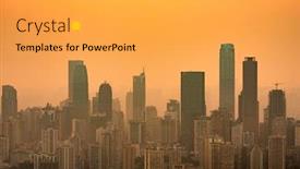  Presentation with china - Beautiful slide set featuring chongqing-china-downtown-city-skyline backdrop and a yellow colored foreground