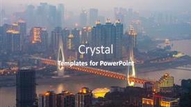  Presentation with china - Slide set featuring chongqing-china-downtown-city-skyline background and a gray colored foreground