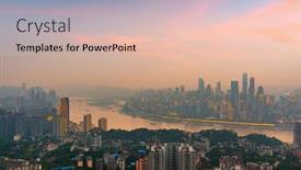  Presentation with china - PPT theme enhanced with chongqing-china-downtown-city-skyline background and a lemonade colored foreground