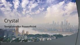  Presentation with china - Slides featuring chongqing china over the yangtze background and a light gray colored foreground