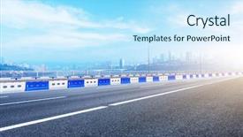  Presentation with dubai skyline on blue sky - PPT layouts with chongqing highway under blue sky background and a  colored foreground