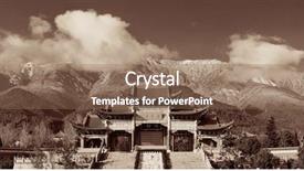  Presentation with monastery - Amazing PPT layouts having chongsheng monastery portal in dali backdrop and a coral colored foreground