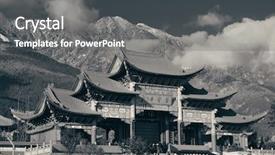  Presentation with monastery - Cool new slides with chongsheng monastery portal in dali backdrop and a dark gray colored foreground