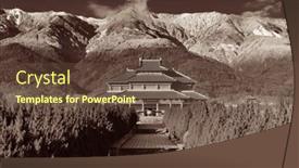  Presentation with old china - Colorful presentation design enhanced with chongsheng-monestery-in-dali-old backdrop and a tawny brown colored foreground