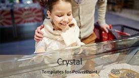  Presentation with cute bakery - PPT layouts featuring choose - portrait of cute little girl background and a coral colored foreground