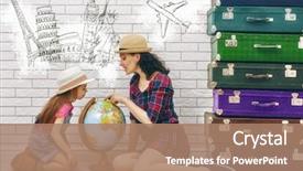  Presentation with travel globe - Presentation having choose a country to travel background and a coral colored foreground