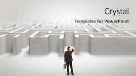  Presentation with maze - Colorful slide deck enhanced with choose at the maze backdrop and a white colored foreground