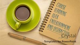  Presentation with personal development - Presentation design having choose-learning-over-entertainment background and a yellow colored foreground