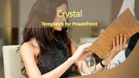  Presentation with restaurant menu - Presentation enhanced with choose menu - couple having dinner background and a coral colored foreground