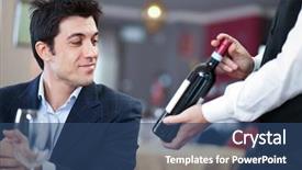  Presentation with restaurant - Amazing slide set having choose menu - man choosing wine backdrop and a  colored foreground