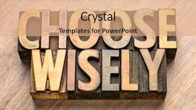  Presentation with abstract - PPT theme having choose wisely word abstract background and a coral colored foreground