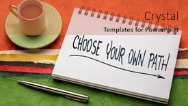  Presentation with career path - Audience pleasing PPT theme consisting of choose-your-own-path-inspirational backdrop and a red colored foreground