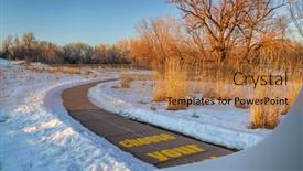  Presentation with career path - Slide deck having choose-your-path-sign background and a red colored foreground