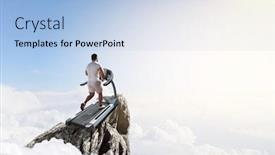  Presentation with route - Presentation design featuring choose-your-route-for-running background and a light blue colored foreground