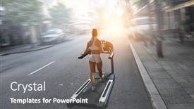  Presentation with route - Audience pleasing slides consisting of choose-your-route-for-running backdrop and a gray colored foreground