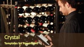  Presentation with bottle - Theme with chooses a bottle of wine background and a tawny brown colored foreground