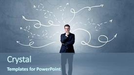  Presentation with elegant 50th anniversary - Beautiful presentation theme featuring choosing between directions with winding backdrop and a ocean colored foreground