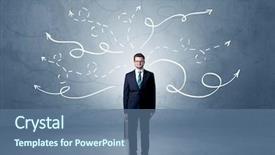  Presentation with elegant - PPT theme with choosing between directions with winding background and a ocean colored foreground