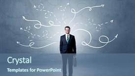  Presentation with four directions templat - Amazing theme having choosing between directions with winding backdrop and a ocean colored foreground