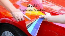  Presentation with color - Cool new slide set with choosing color over red car backdrop and a coral colored foreground