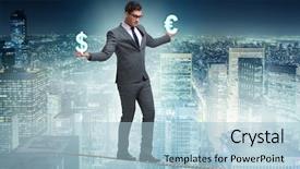  Presentation with inflation - Theme having choosing dollar and euro background and a light blue colored foreground