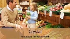  Presentation with daughter - Beautiful theme featuring choosing fresh vegetables in farm backdrop and a yellow colored foreground